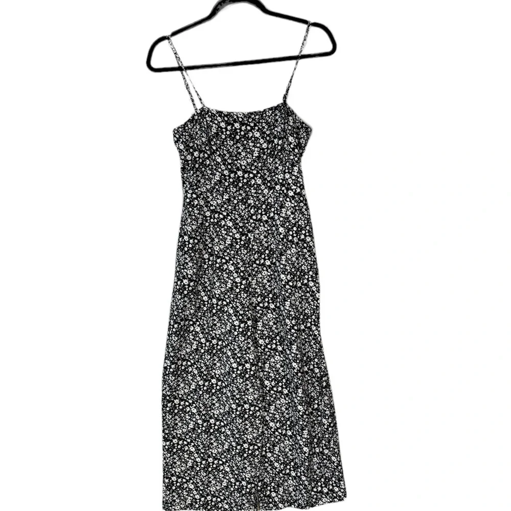 Sugarlips Floral Jumpsuit, Black/White, Size Small, NWT, cropped, square neck - Picture 5 of 10